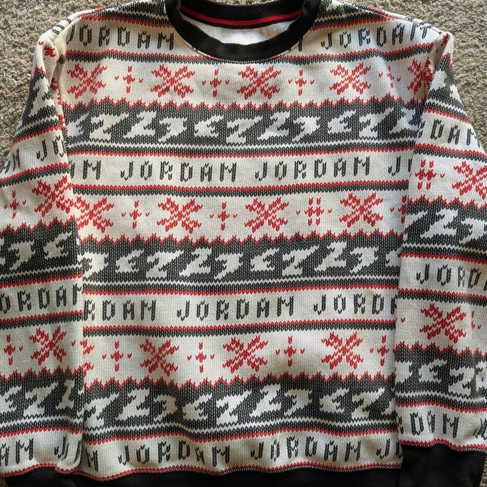 NIKE AIR Jordan Holiday Christmas Sweater Size Large